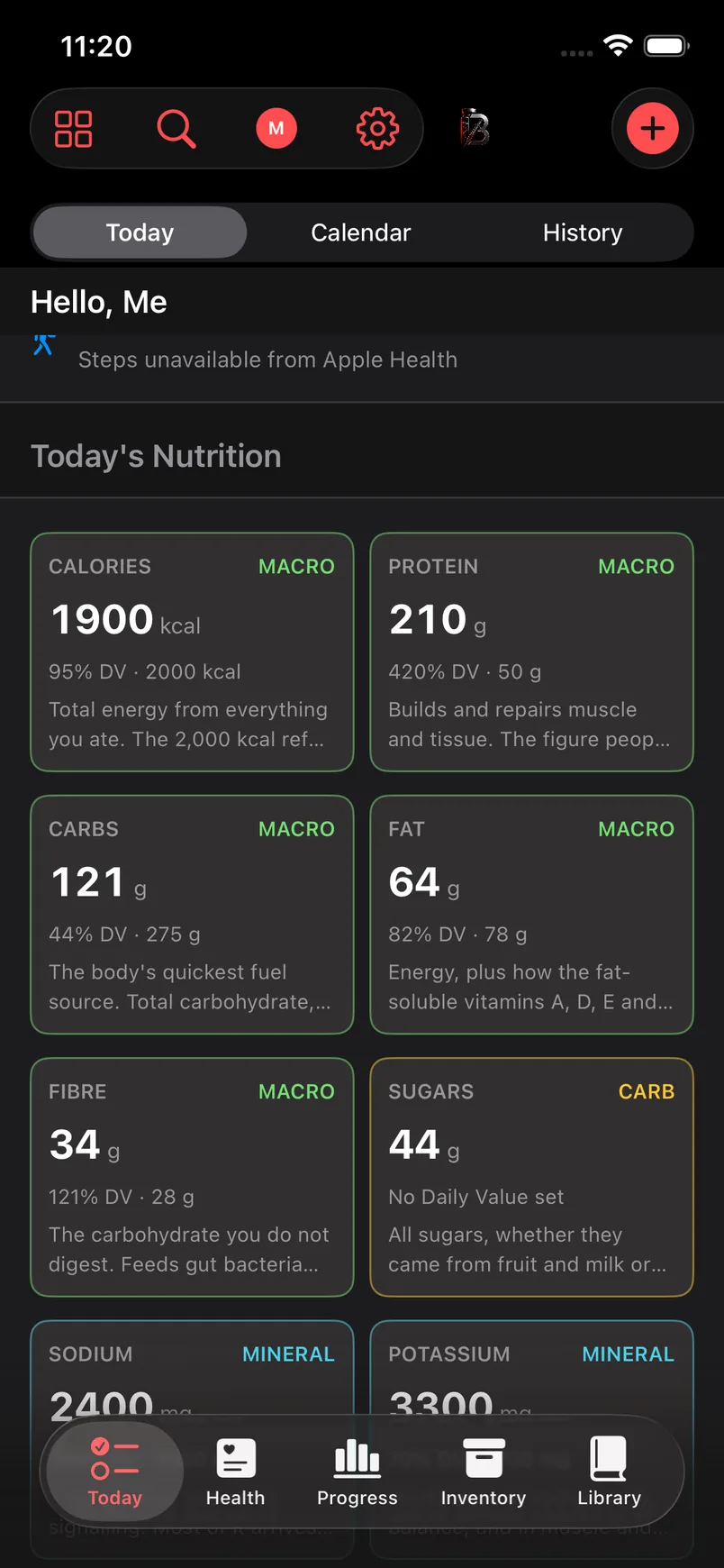 Food and macros, on the same axis as what you took