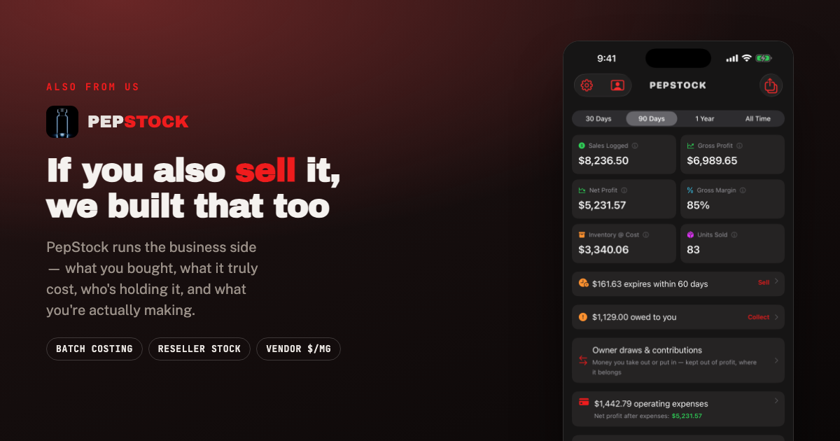PepStock — inventory, landed cost and consignment for people who resell